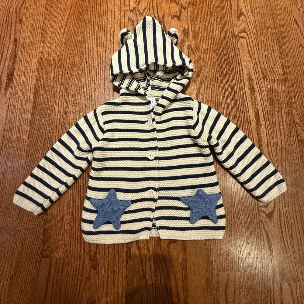 Gap Hooded Cardigan Sweater 6-12 Months